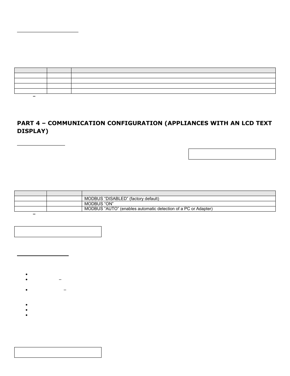 D. parity and stop bits, Part 4, A. modbus enable | B. modbus address | HTP 7350P-629 User Manual | Page 8 / 21