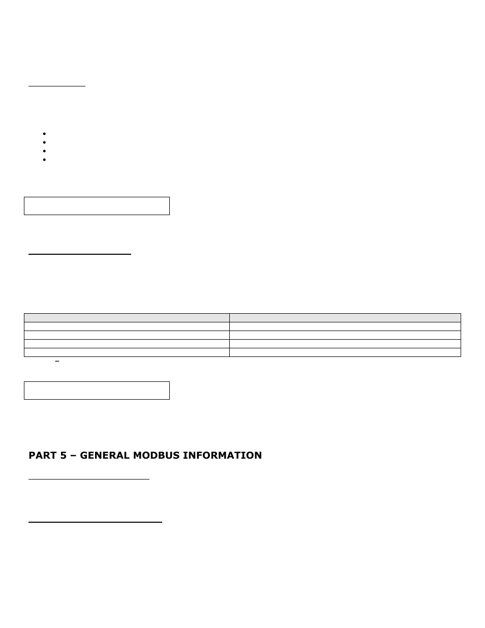 C. baud rate, D. parity and stop bits, Part 5 | General modbus information, A. data transmission mode, B. modbus board diagnostics, Part 5 – general modbus information | HTP 7350P-629 User Manual | Page 9 / 21