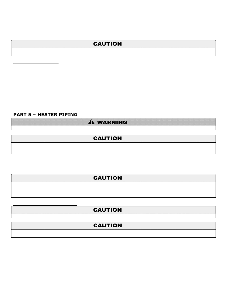 D. installation steps, Part 5, Heater piping | A. general piping information, Part 5 – heater piping | HTP MC120 User Manual | Page 15 / 79