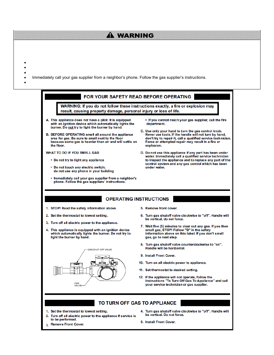 What to do if you smell gas | HTP MC120 User Manual | Page 2 / 79