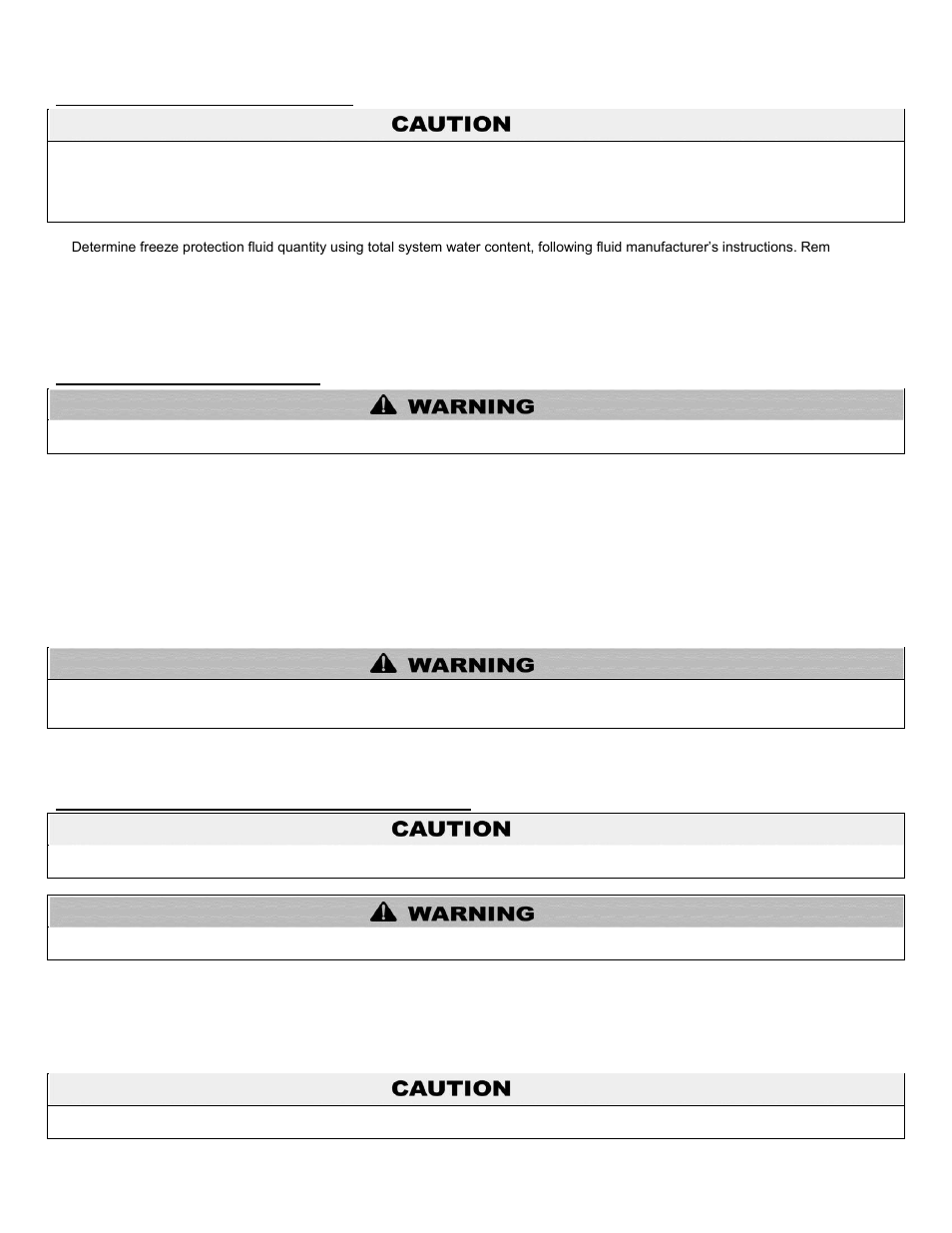 B. freeze protection (when used), C. fill and test water system, D. air purging procedure for heat exchanger | HTP MC120 User Manual | Page 58 / 79