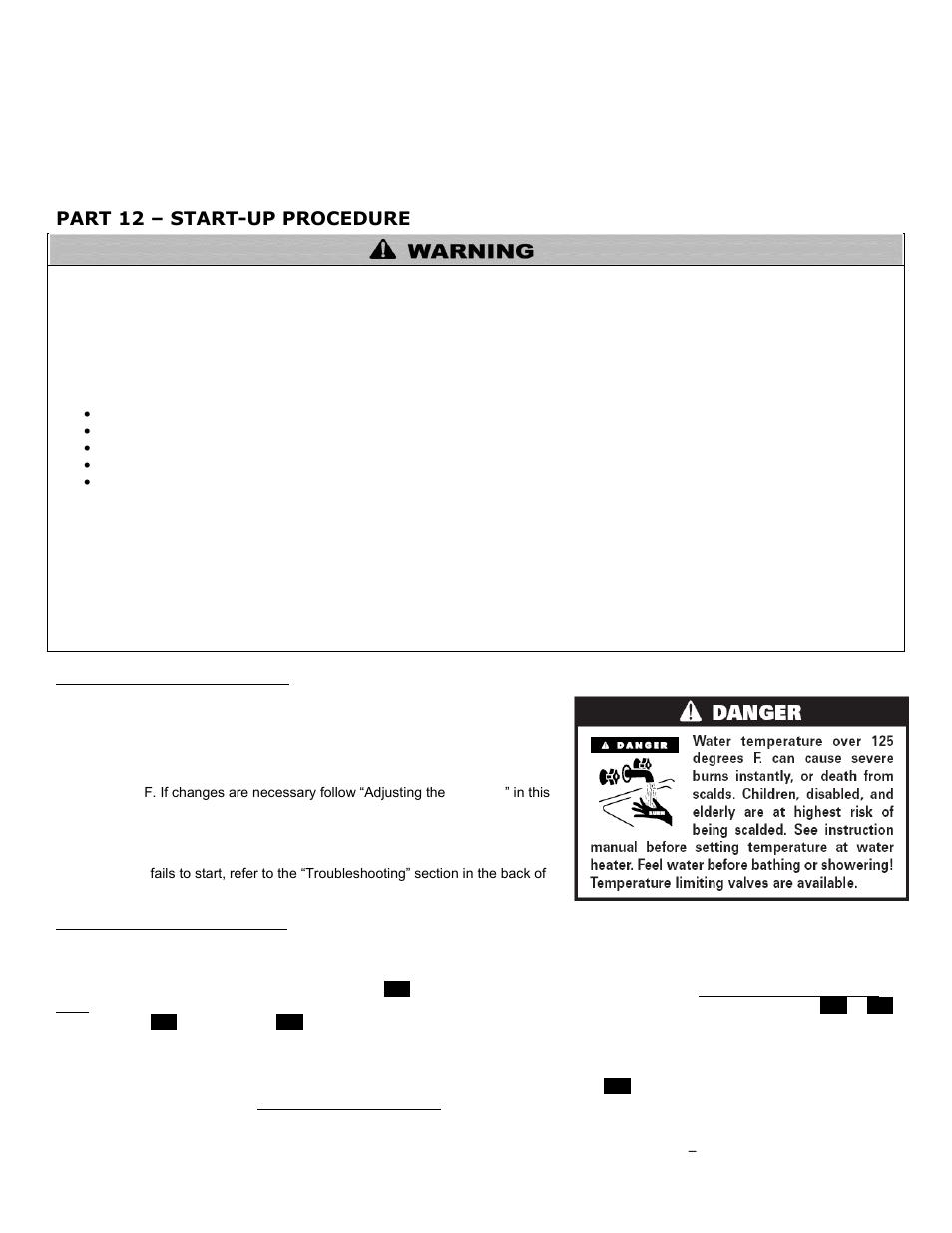 Part 12, Start-up procedure, A. operating instructions | B. adjusting the set point, Part 12 – start-up procedure | HTP MC120 User Manual | Page 61 / 79