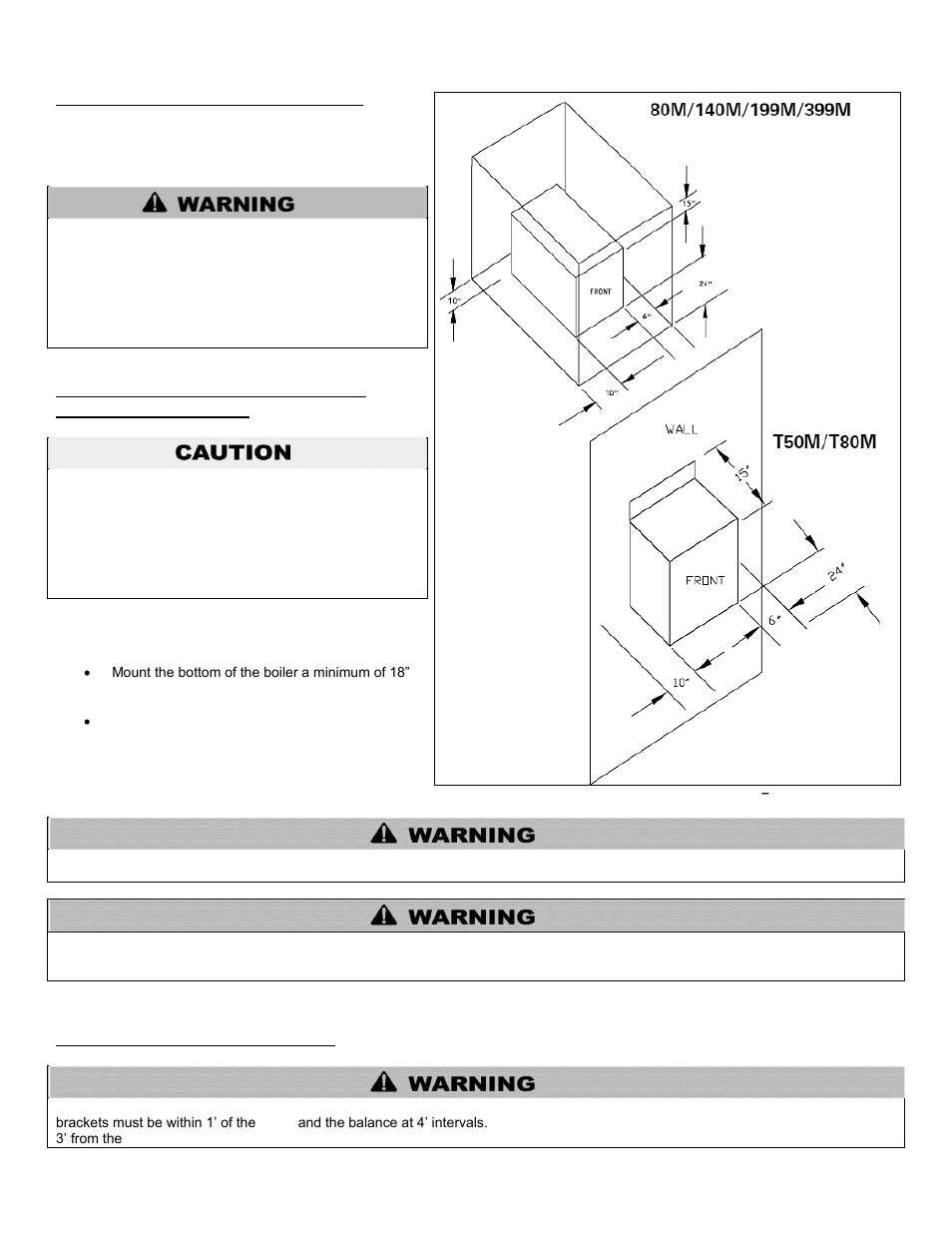 C. clearances for service access, E. exhaust vent and intake pipe | HTP 399M User Manual | Page 15 / 81