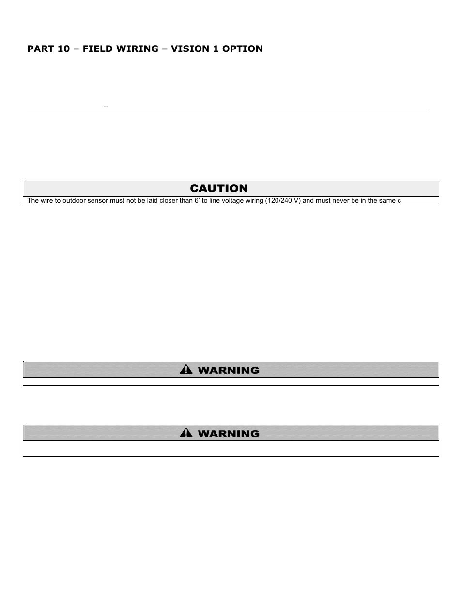 Part 10, Field wiring – vision 1 option, Part 10 – field wiring – vision 1 option | HTP 399M User Manual | Page 57 / 81