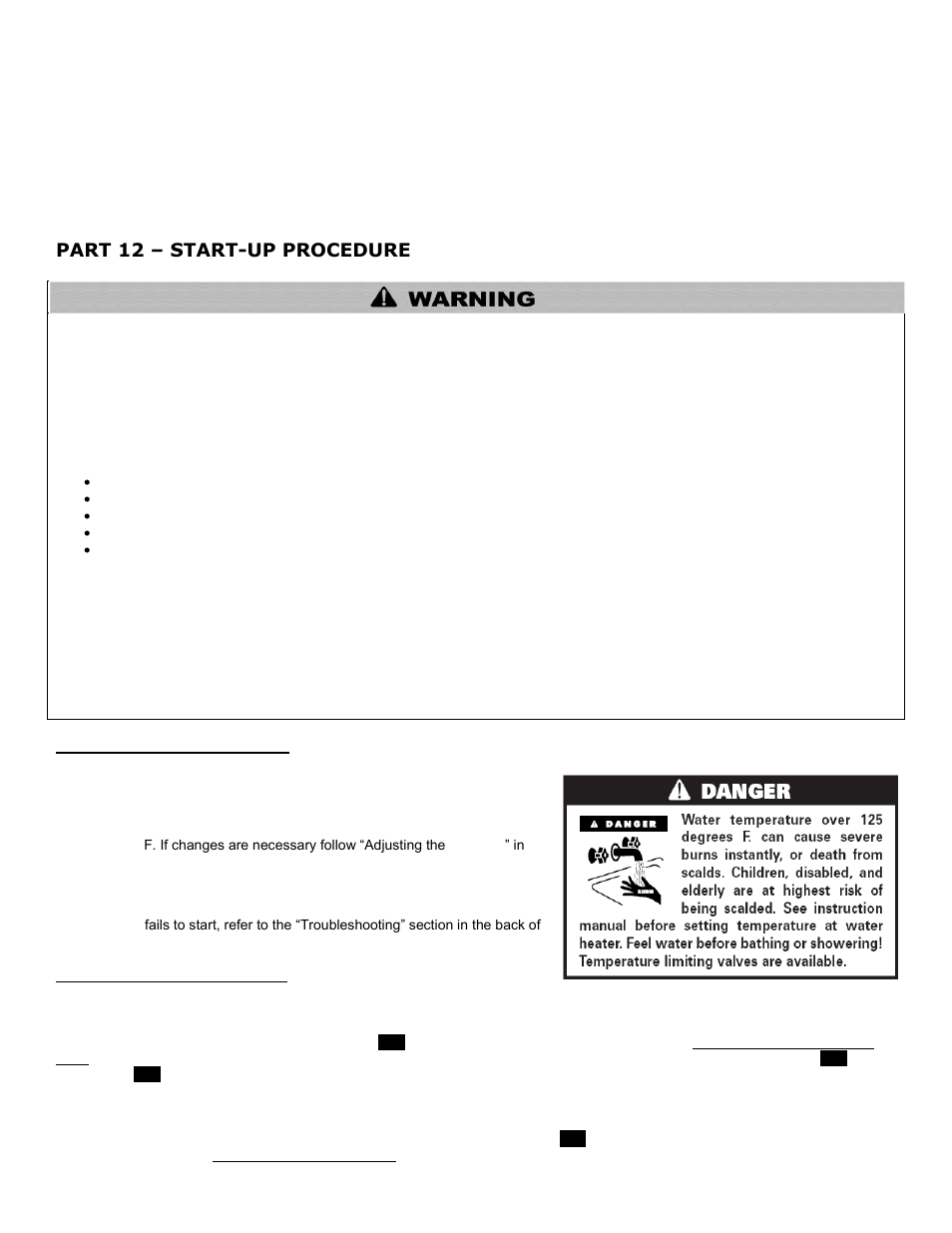Part 12, Start-up procedure, A. operating instructions | B. adjusting the set point, Part 12 – start-up procedure | HTP 399M User Manual | Page 61 / 81