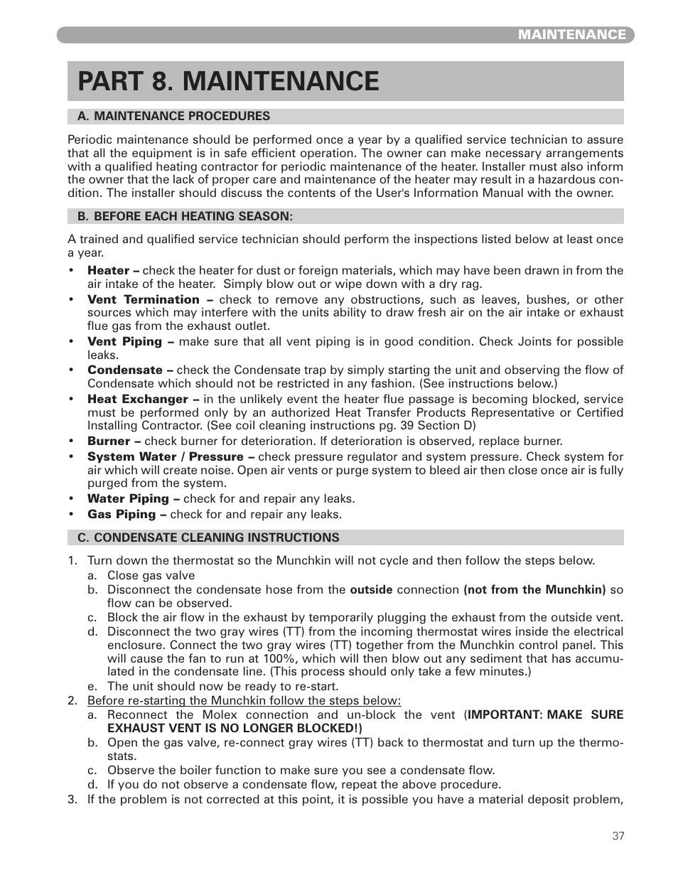 Part 8. maintenance | HTP 399M User Manual | Page 37 / 44