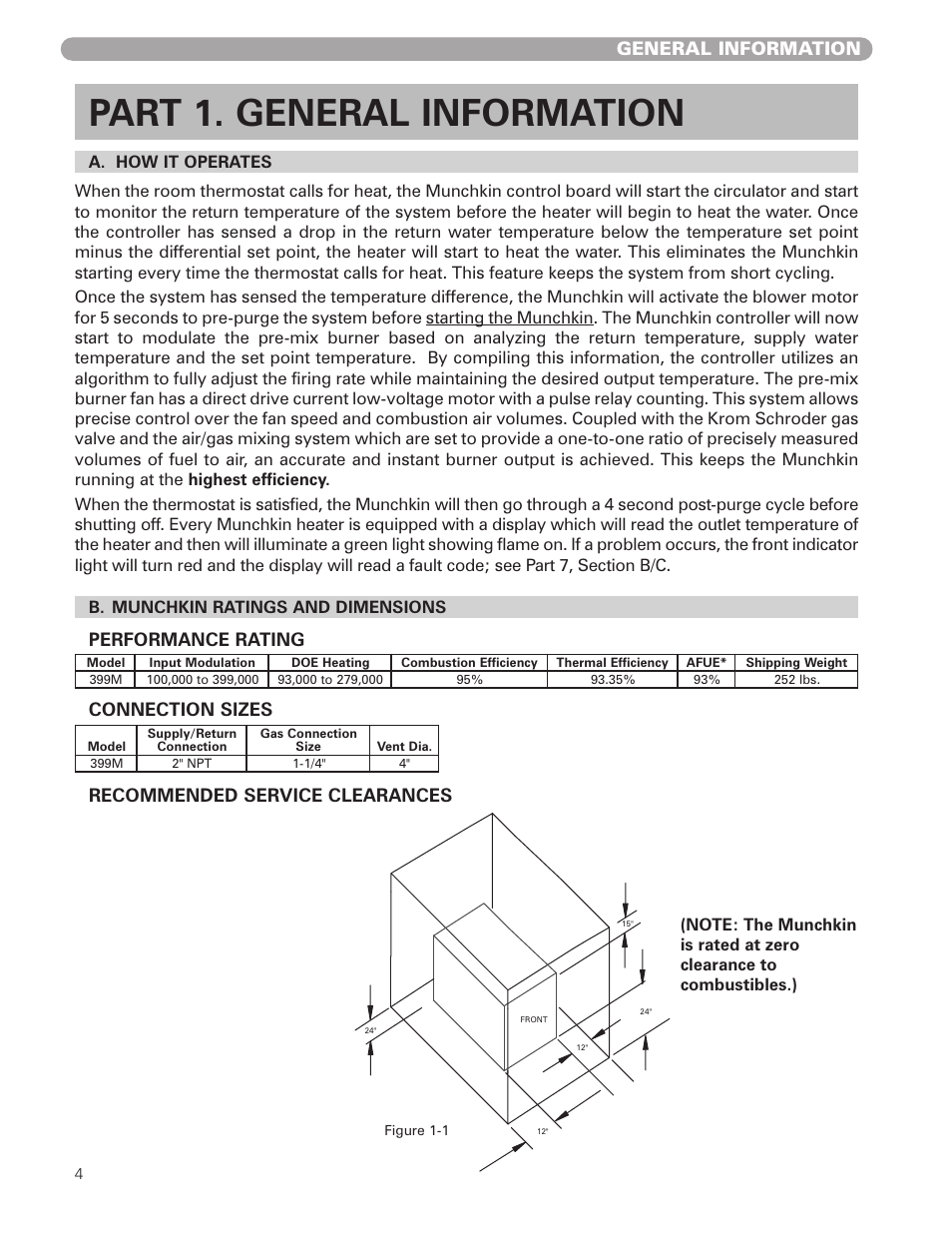 Part 1. general information, General information, B. munchkin ratings and dimensions | HTP 399M User Manual | Page 4 / 44