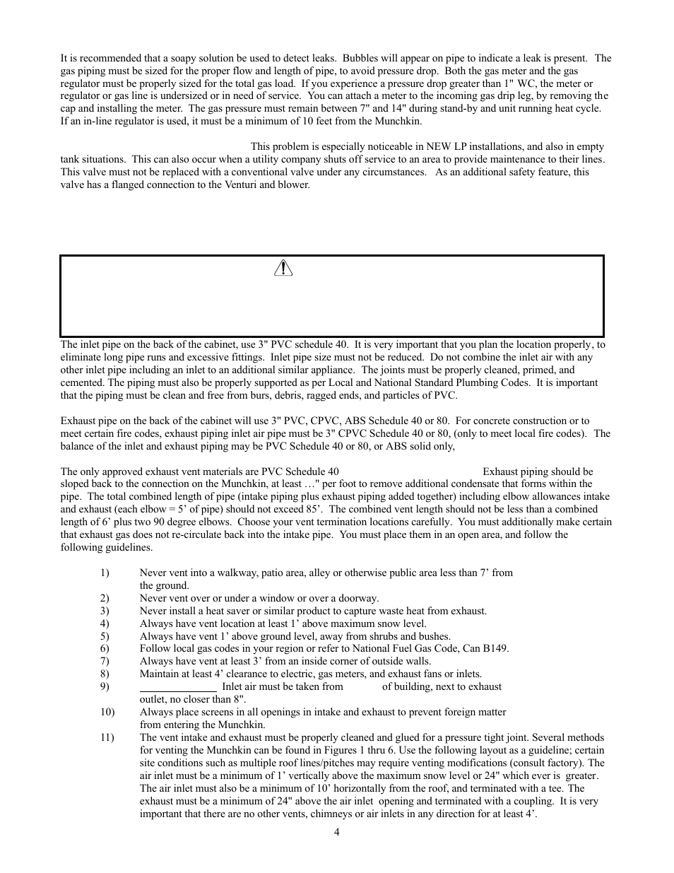 Part 4 venting | HTP Munchkin High Efficiency Heater User Manual | Page 6 / 18