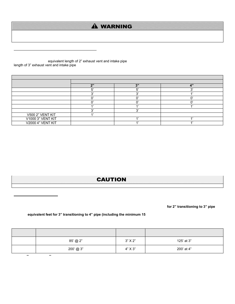 E. exhaust vent and intake pipe sizing, F. longer vent runs | HTP 199-55SA User Manual | Page 28 / 56