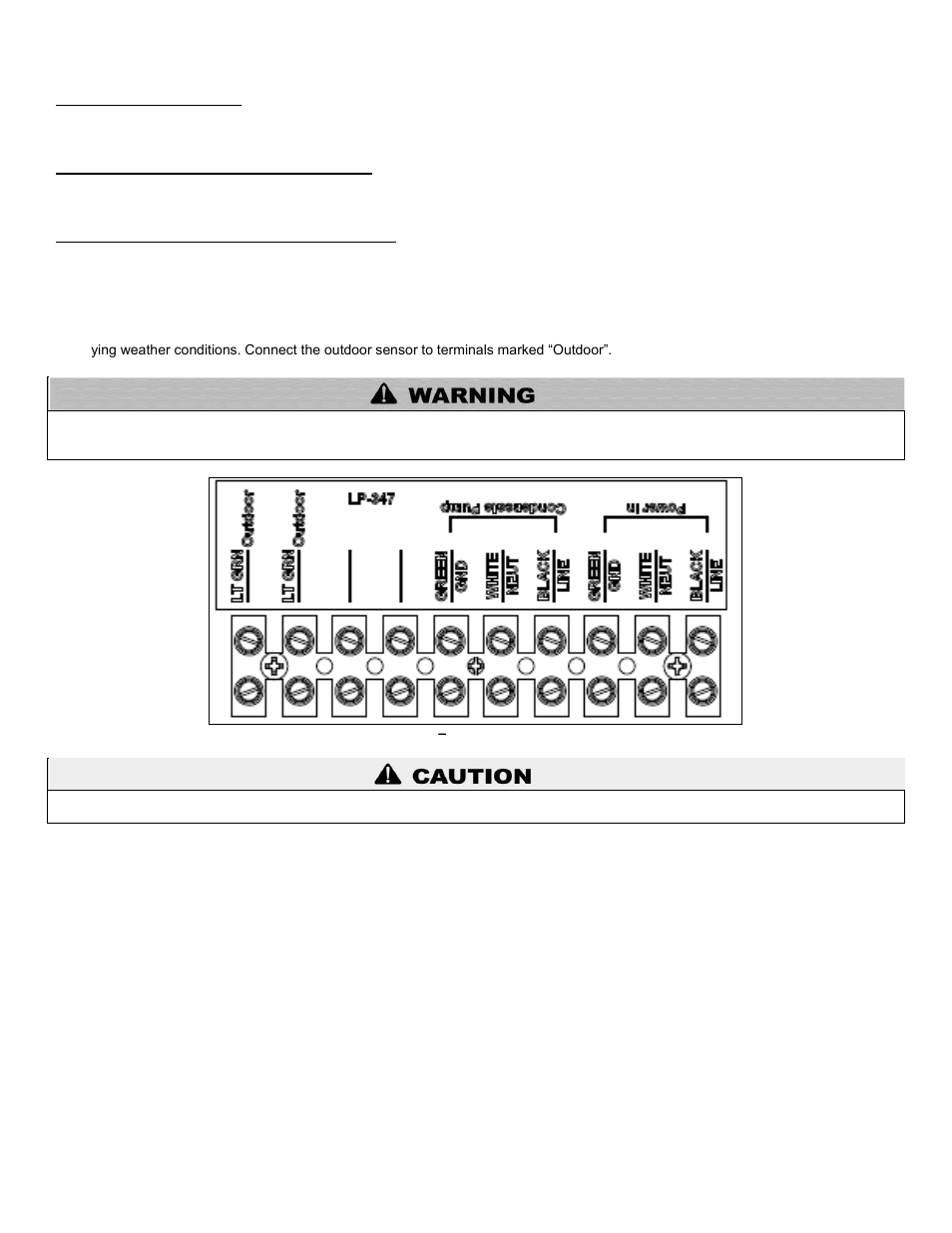 A. line voltage input, B. line voltage condensate output, C. low voltage outdoor sensor input | HTP 199-55SA User Manual | Page 39 / 56