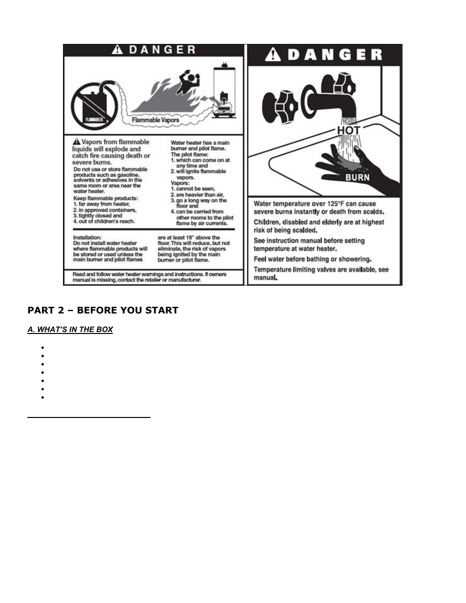 Part 2, Before you start, A. what’s in the box | B. how the heater operates, Part 2 – before you start | HTP 199-55SA User Manual | Page 7 / 56