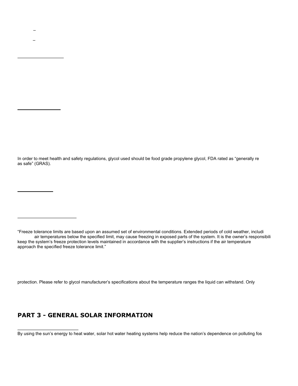 D. system design, E. fluid quality, F. corrosion | G. freeze protection, Part 3 - general solar information, A. system description | HTP PHE199-119S User Manual | Page 8 / 33