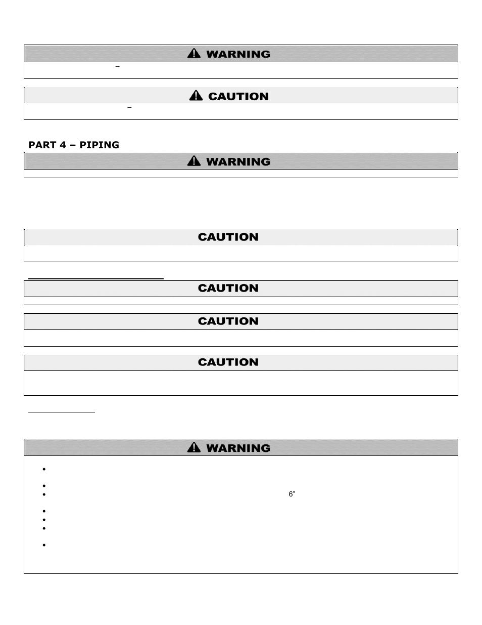 Part 4, Piping, A. general piping information | B. relief valve, Part 4 – piping | HTP PHR199-55C User Manual | Page 18 / 74