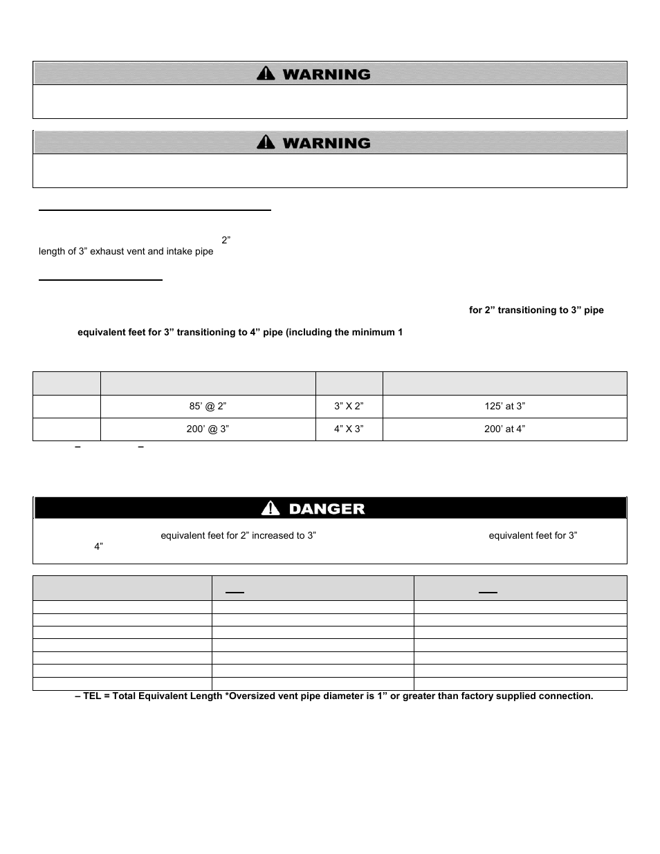 E. exhaust vent and intake pipe sizing, F. longer vent runs | HTP PHR199-55C User Manual | Page 35 / 74