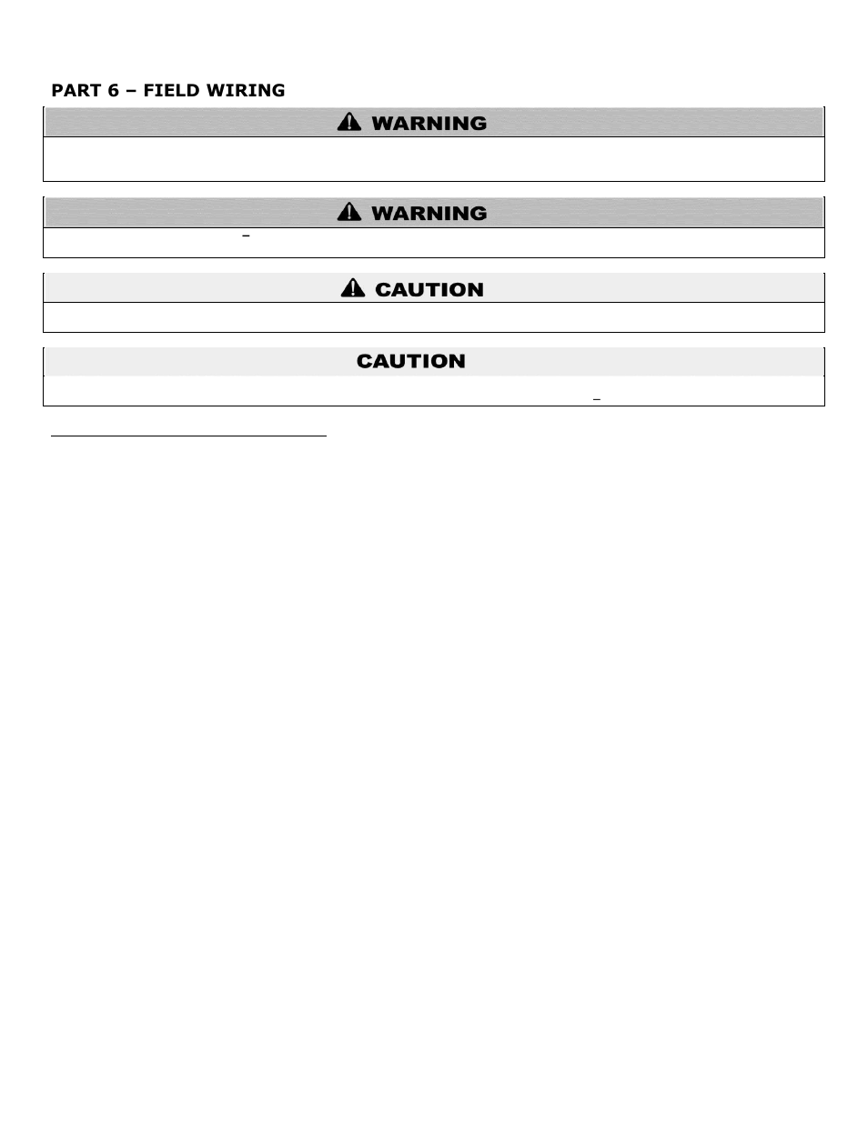 Part 6, Field wiring, A. installation must comply with | Part 6 – field wiring | HTP PHR199-55C User Manual | Page 46 / 74