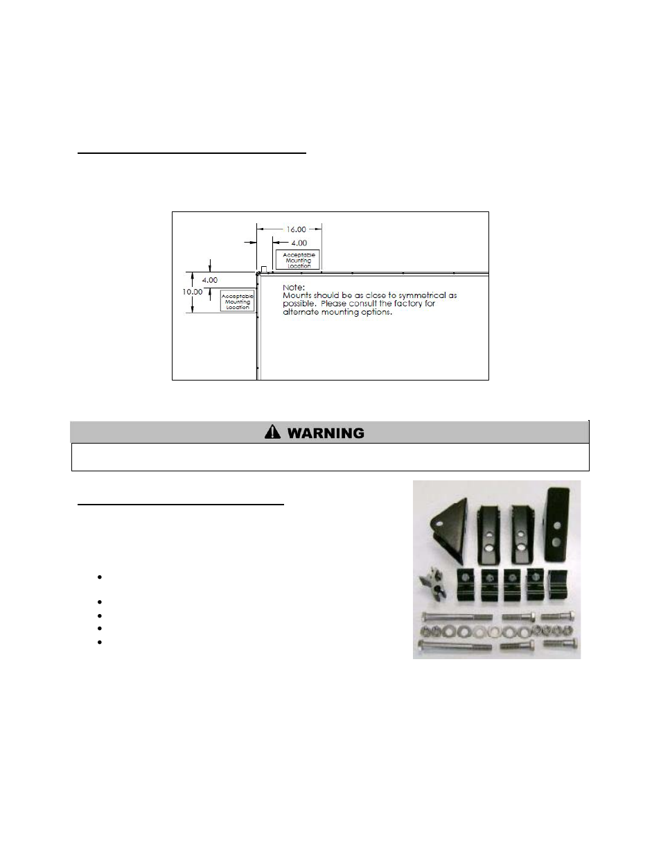 Rack mount (htp part # fp-rm), B. general mounting information, C. tilt mounts (htp part # fp-sm) | Triangle mounting feet | HTP FP-40SC User Manual | Page 17 / 33
