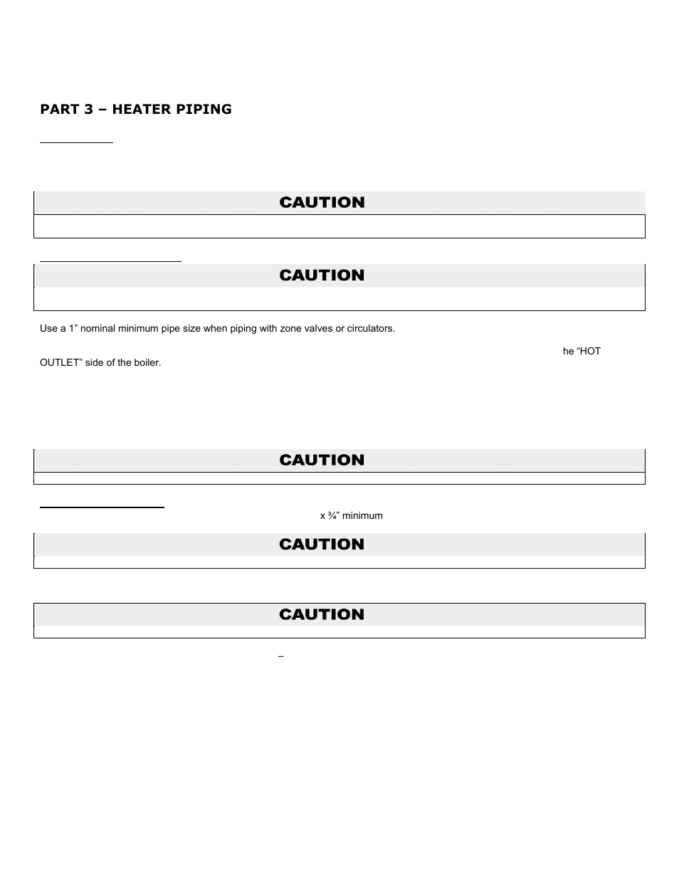 Part 3, Heater piping, A. plumbing | B. boiler connections, C. cold water inlet, Part 3 – heater piping | HTP SSC-119 User Manual | Page 8 / 20