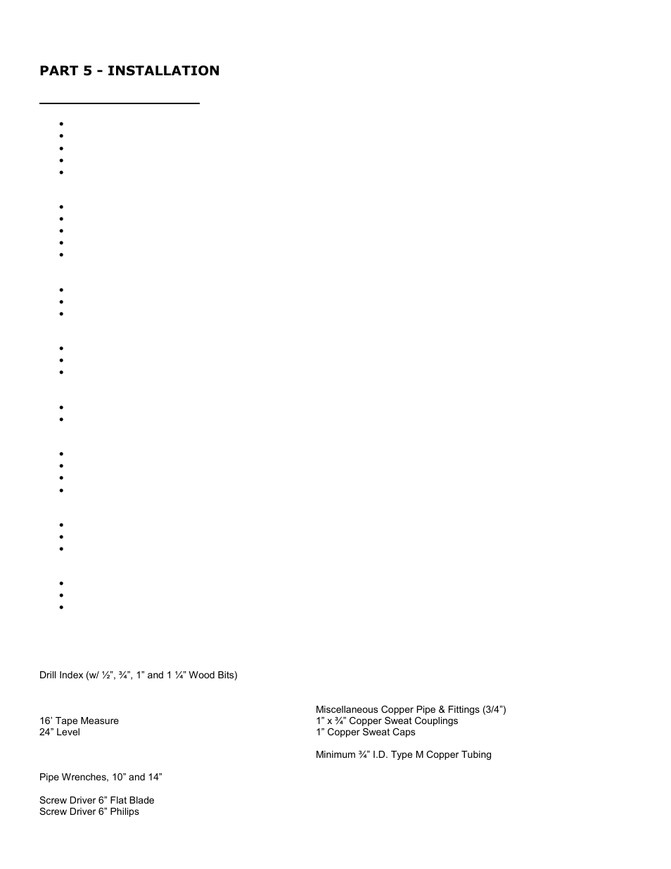 Part 5 - installation, A. installation checklist | HTP SSC-119SE User Manual | Page 15 / 39