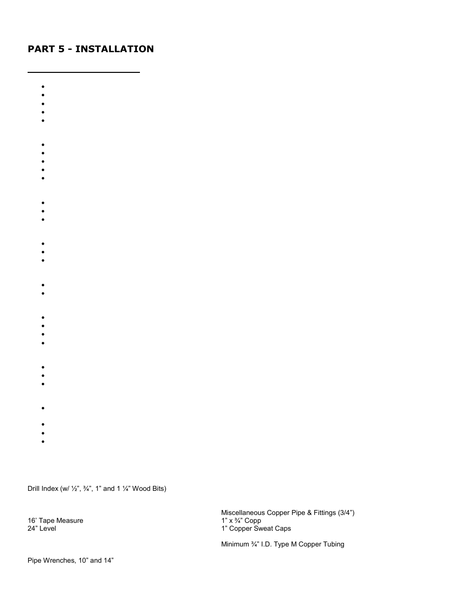 Part 5 - installation, A. installation checklist | HTP SSU-119SE User Manual | Page 15 / 38