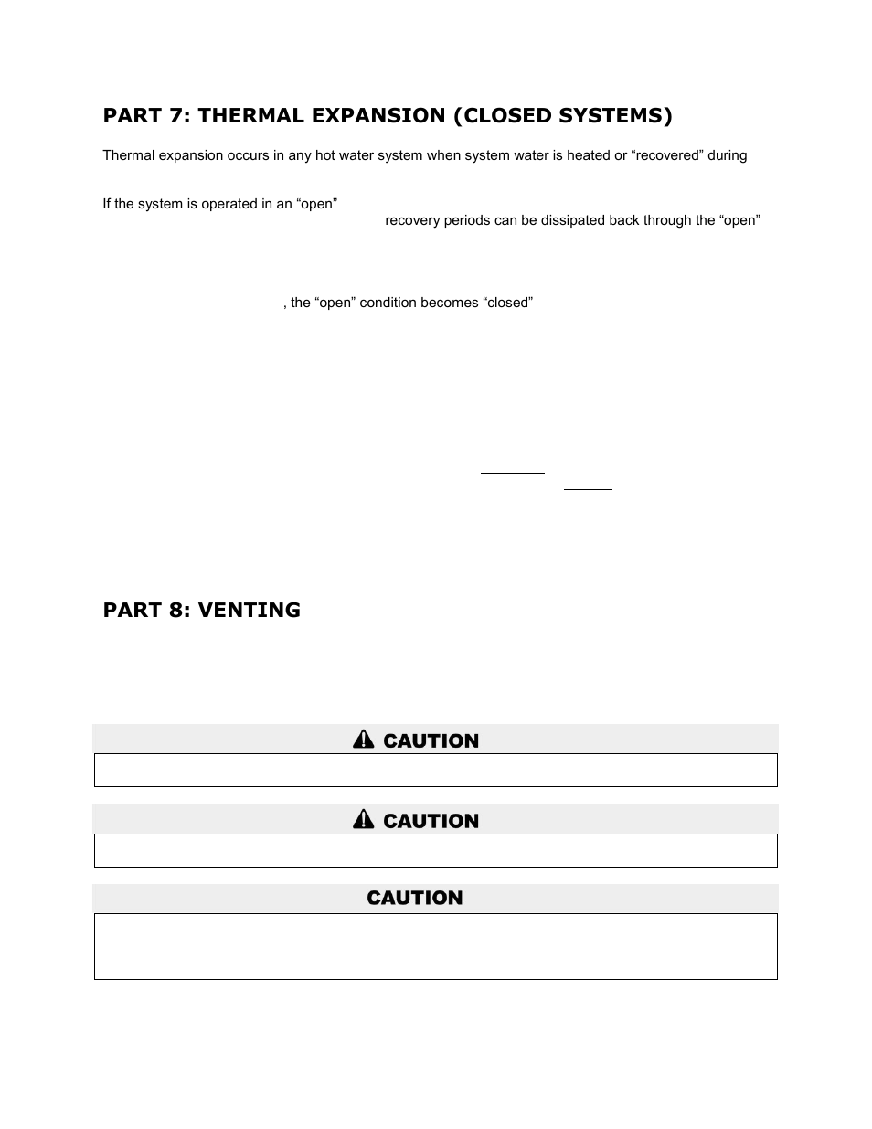Part 7: thermal expansion (closed systems), Part 8: venting | HTP Oil-Fired Water Heater User Manual | Page 10 / 18