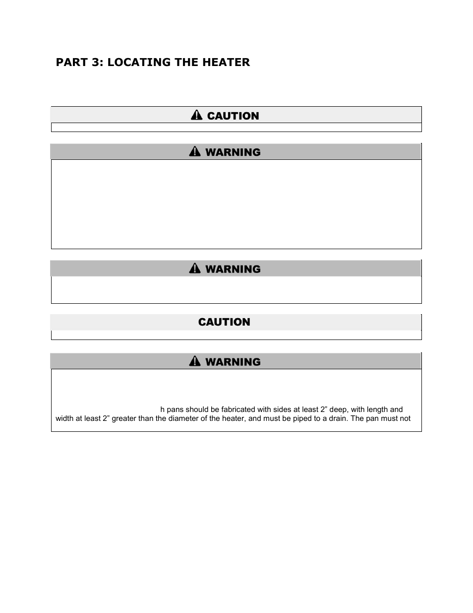 Part 4: installation instructions, Part 3: locating the heater | HTP Oil-Fired Water Heater User Manual | Page 7 / 18
