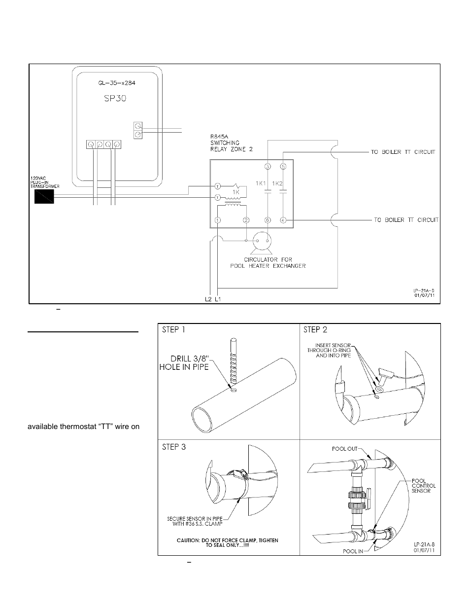 B. sensor installation | HTP SSU-20PH User Manual | Page 7 / 9