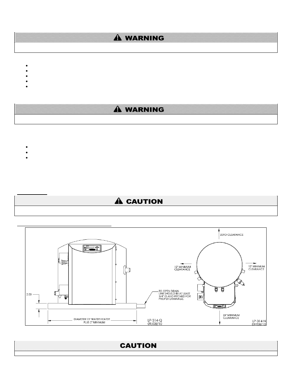 B. leveling, C. clearances for service access | HTP PHE199-119 User Manual | Page 10 / 70