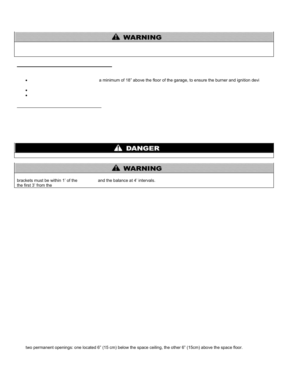 D. residential garage installation, E. exhaust vent and intake pipe | HTP PHE199-119 User Manual | Page 11 / 70