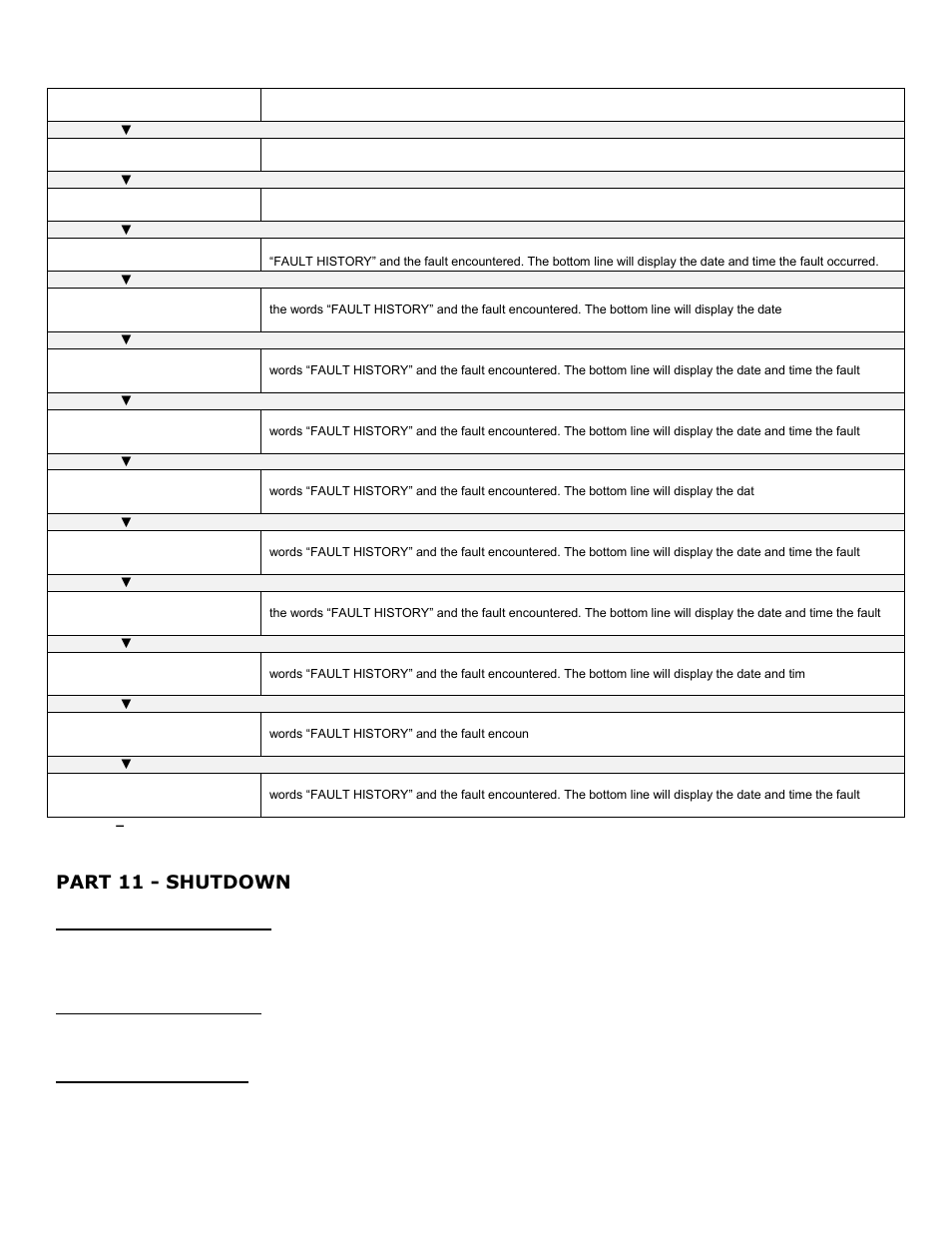Part 11 - shutdown, A. shutdown procedure, B. vacation procedure | C. failure to operate | HTP PHE199-119 User Manual | Page 57 / 70