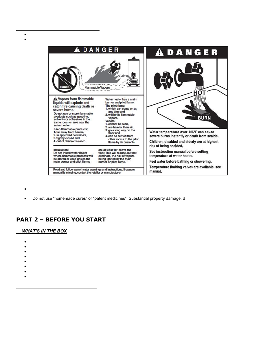 D. when servicing the appliance, E. appliance water, Part 2 | Before you start, A. what’s in the box, B. how the appliance operates, Part 2 – before you start | HTP PHE199-119 User Manual | Page 7 / 70