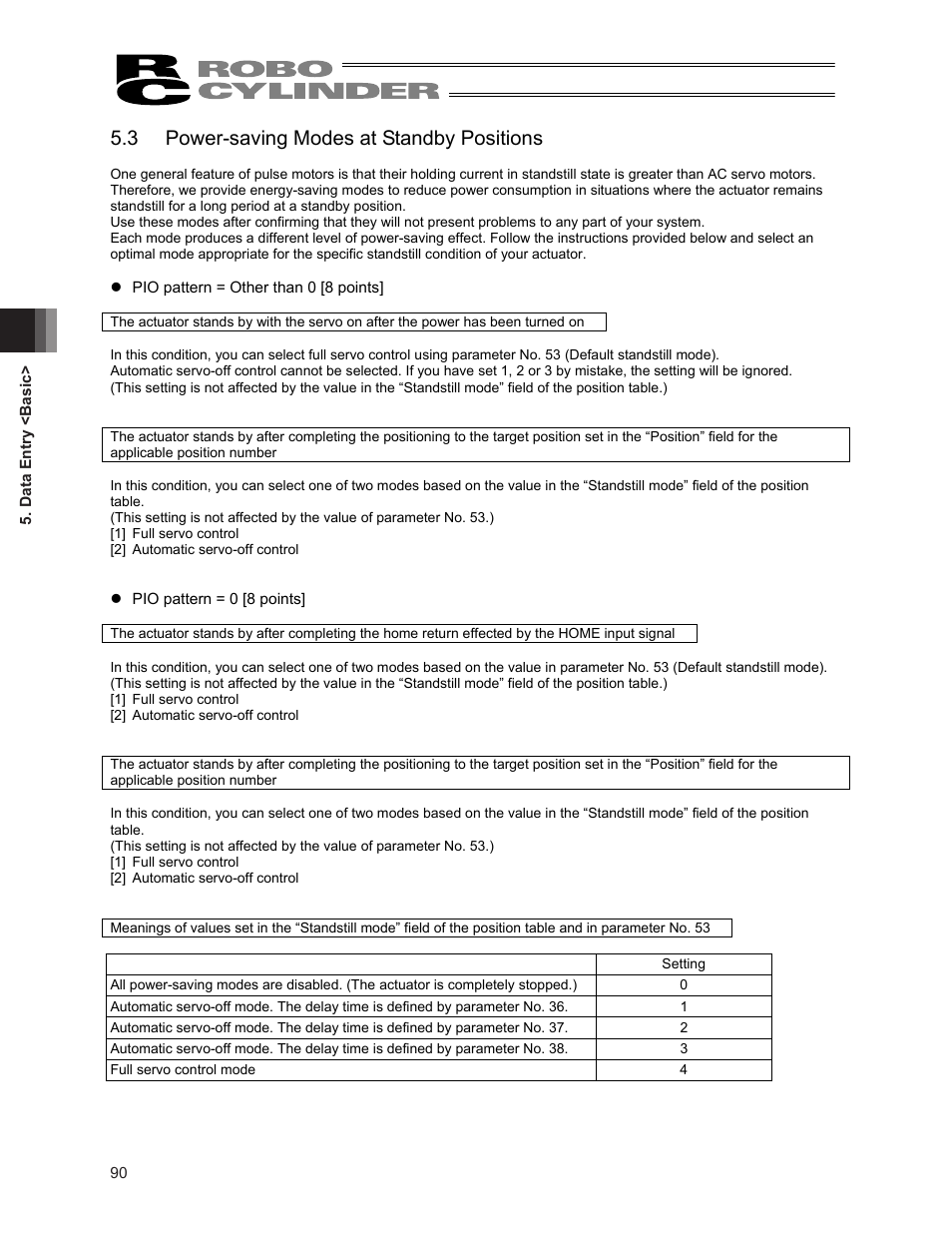 3 power-saving modes at standby positions | IAI America ERC2 User Manual | Page 104 / 188