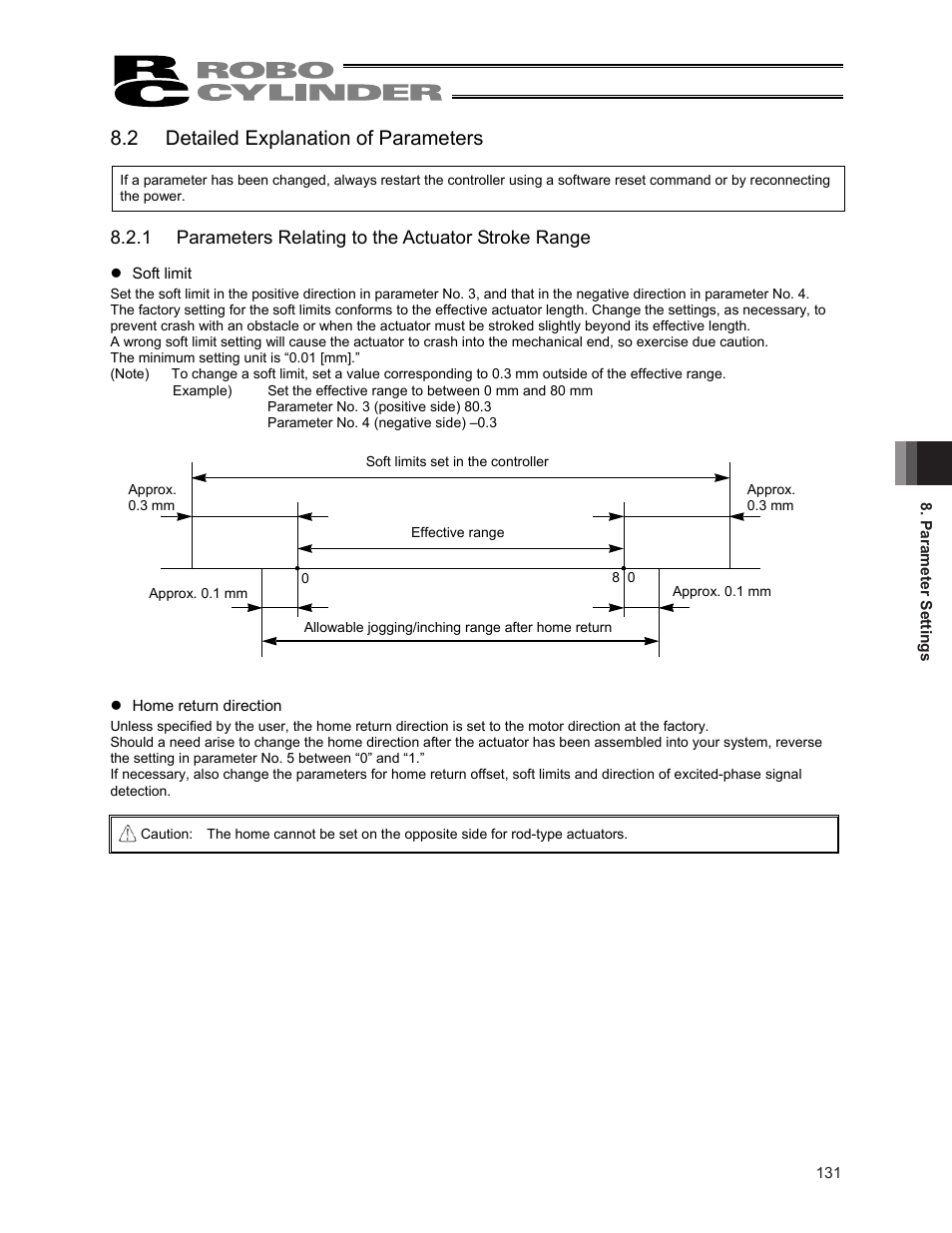 2 detailed explanation of parameters, 1 parameters relating to the actuator stroke range | IAI America ERC2 User Manual | Page 145 / 188