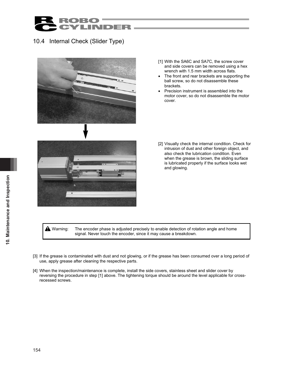4 internal check (slider type) | IAI America ERC2 User Manual | Page 168 / 188