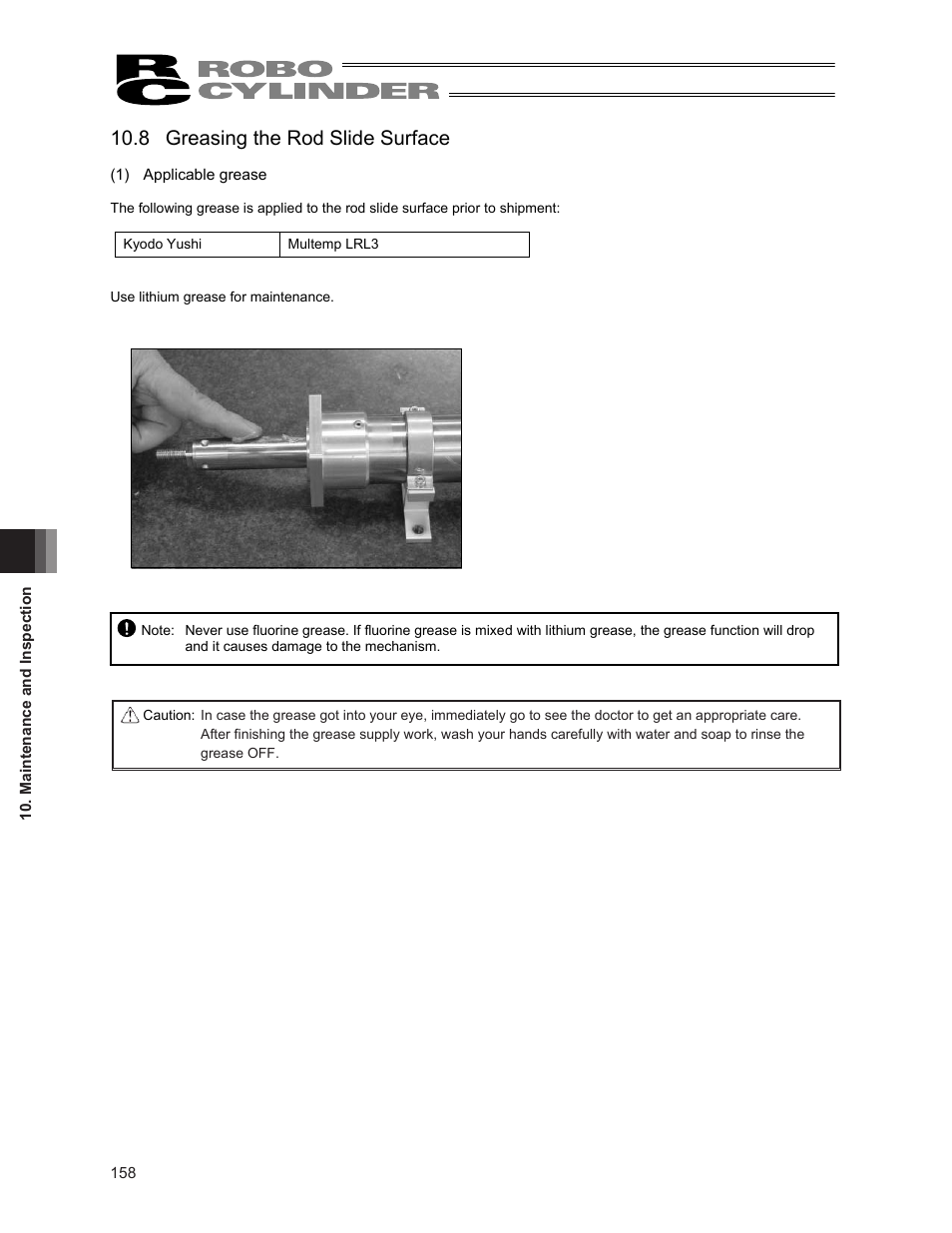 8 greasing the rod slide surface | IAI America ERC2 User Manual | Page 172 / 188