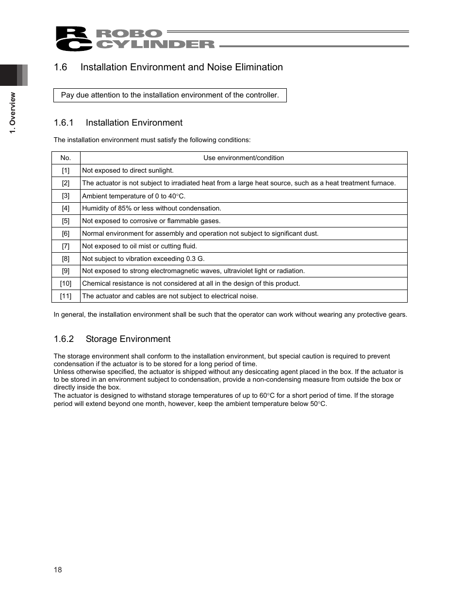 6 installation environment and noise elimination, 1 installation environment, 2 storage environment | IAI America ERC2 User Manual | Page 32 / 188
