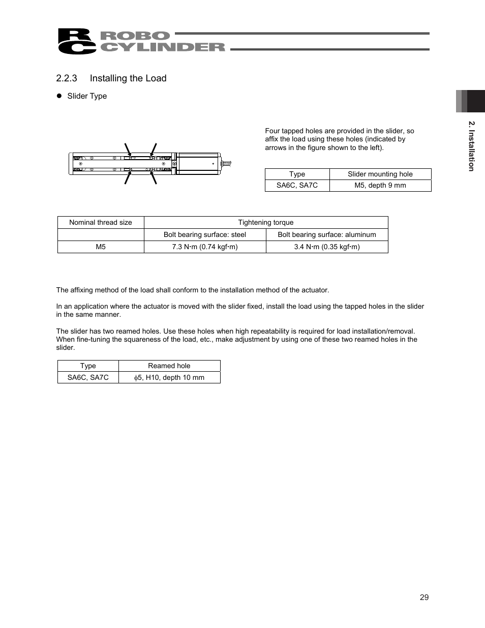 3 installing the load | IAI America ERC2 User Manual | Page 43 / 188