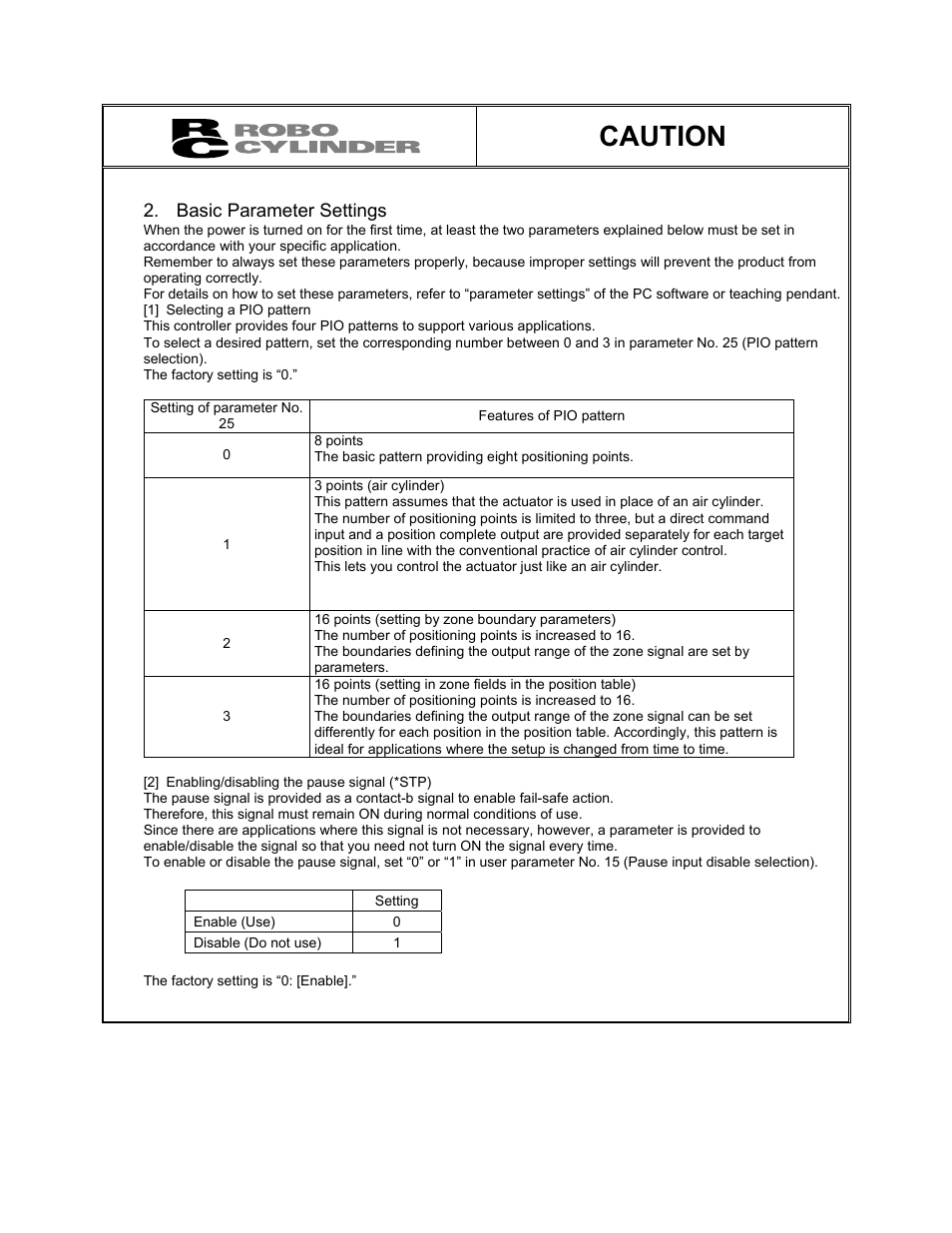 Basic parameter settings, Caution | IAI America ERC2 User Manual | Page 5 / 188