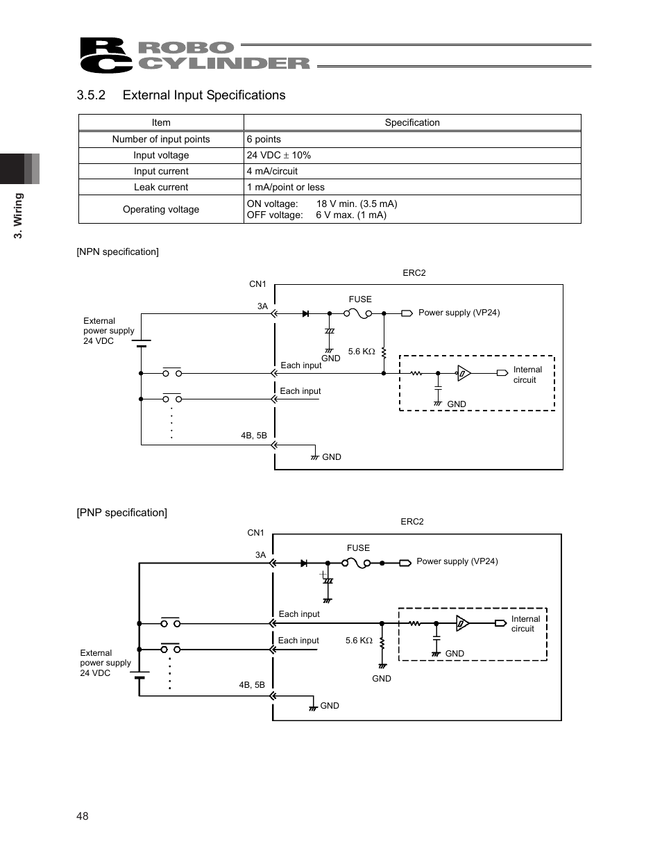 2 external input specifications | IAI America ERC2 User Manual | Page 62 / 188