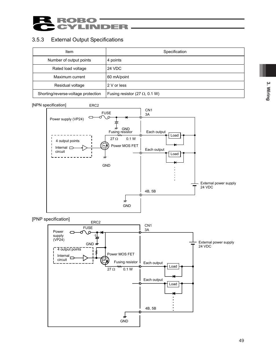 3 external output specifications | IAI America ERC2 User Manual | Page 63 / 188