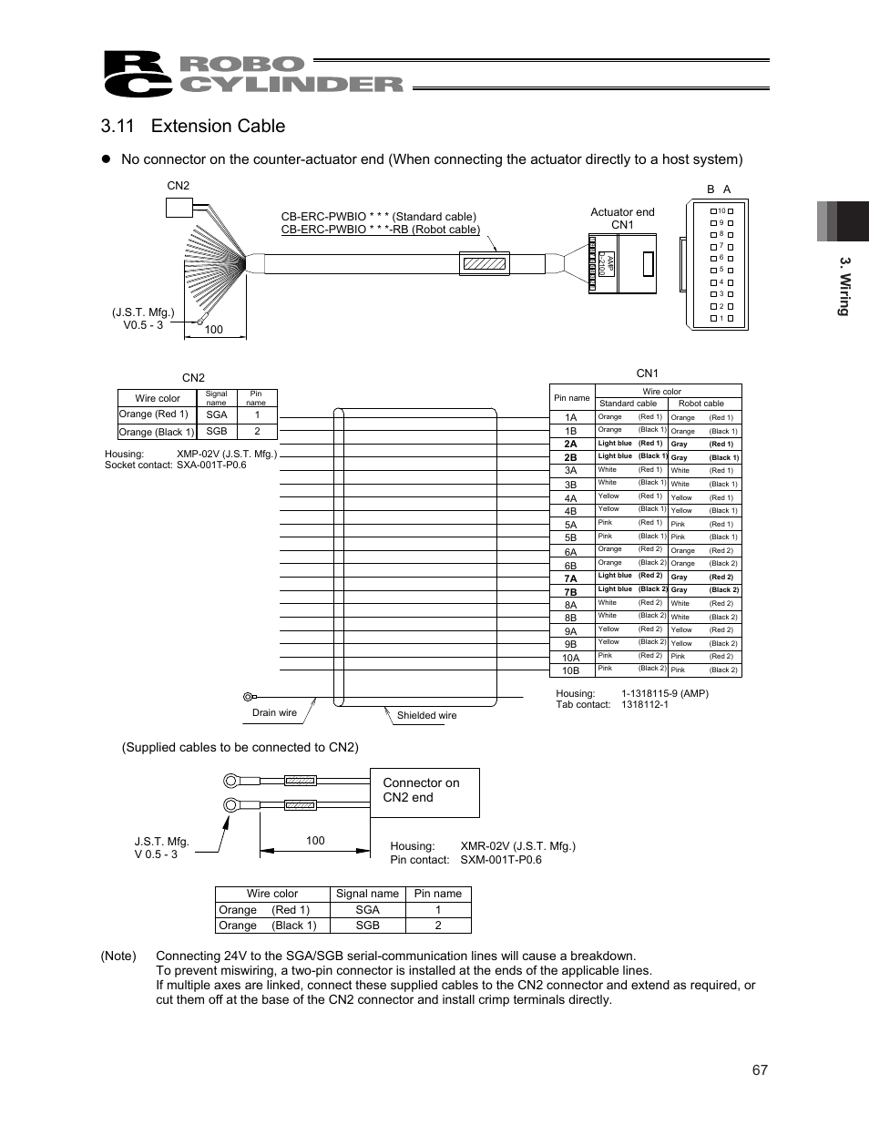 11 extension cable, W iring | IAI America ERC2 User Manual | Page 81 / 188