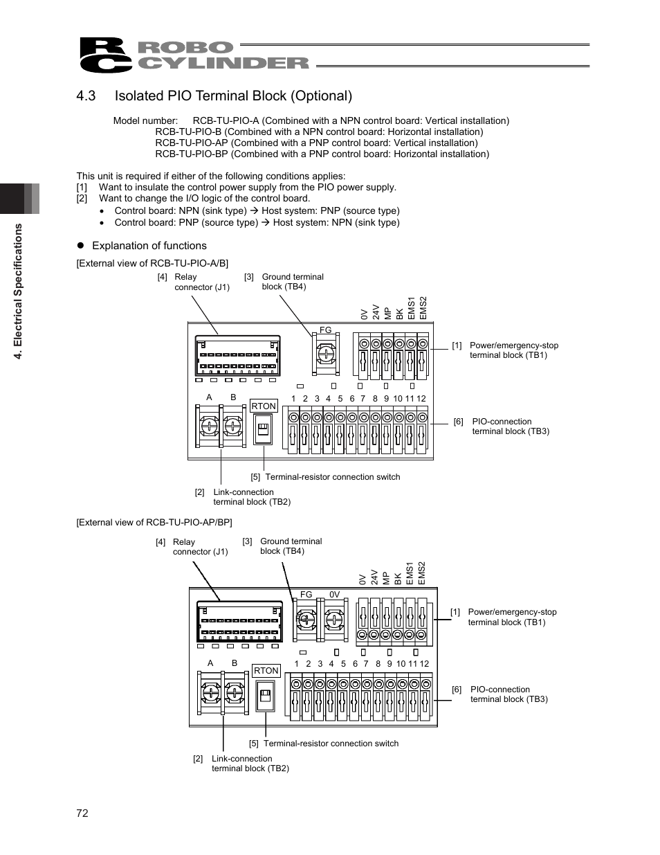 3 isolated pio terminal block (optional) | IAI America ERC2 User Manual | Page 86 / 188