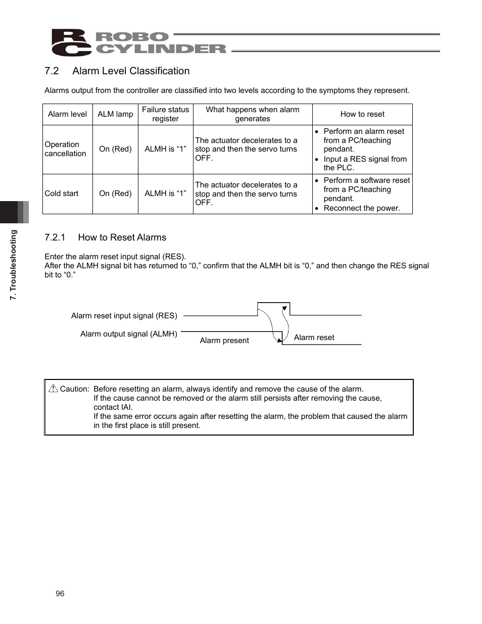 2 alarm level classification | IAI America ERC2 User Manual | Page 106 / 138