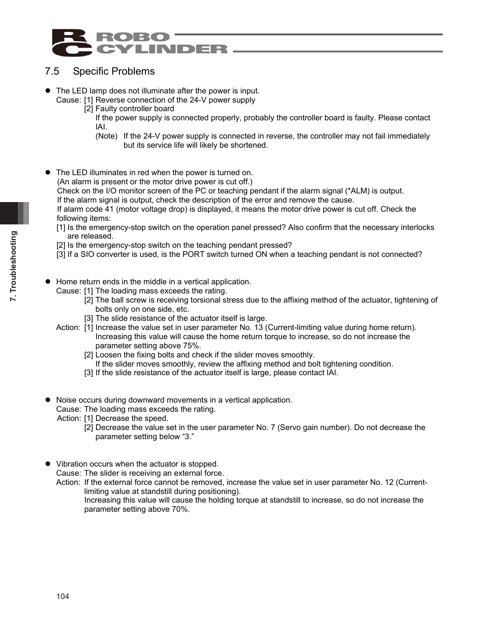 5 specific problems | IAI America ERC2 User Manual | Page 114 / 138