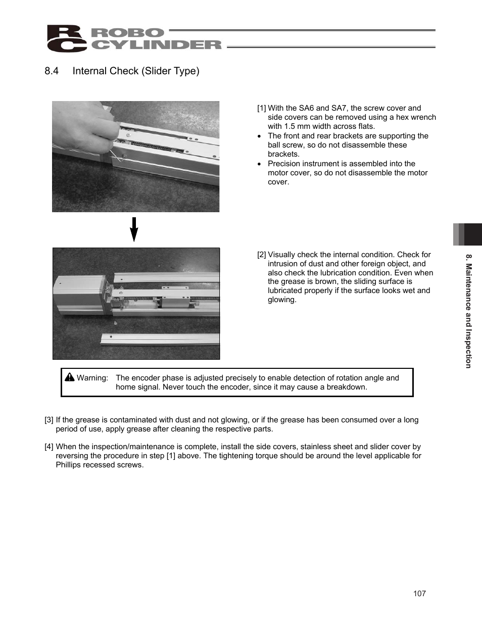 4 internal check (slider type) | IAI America ERC2 User Manual | Page 117 / 138