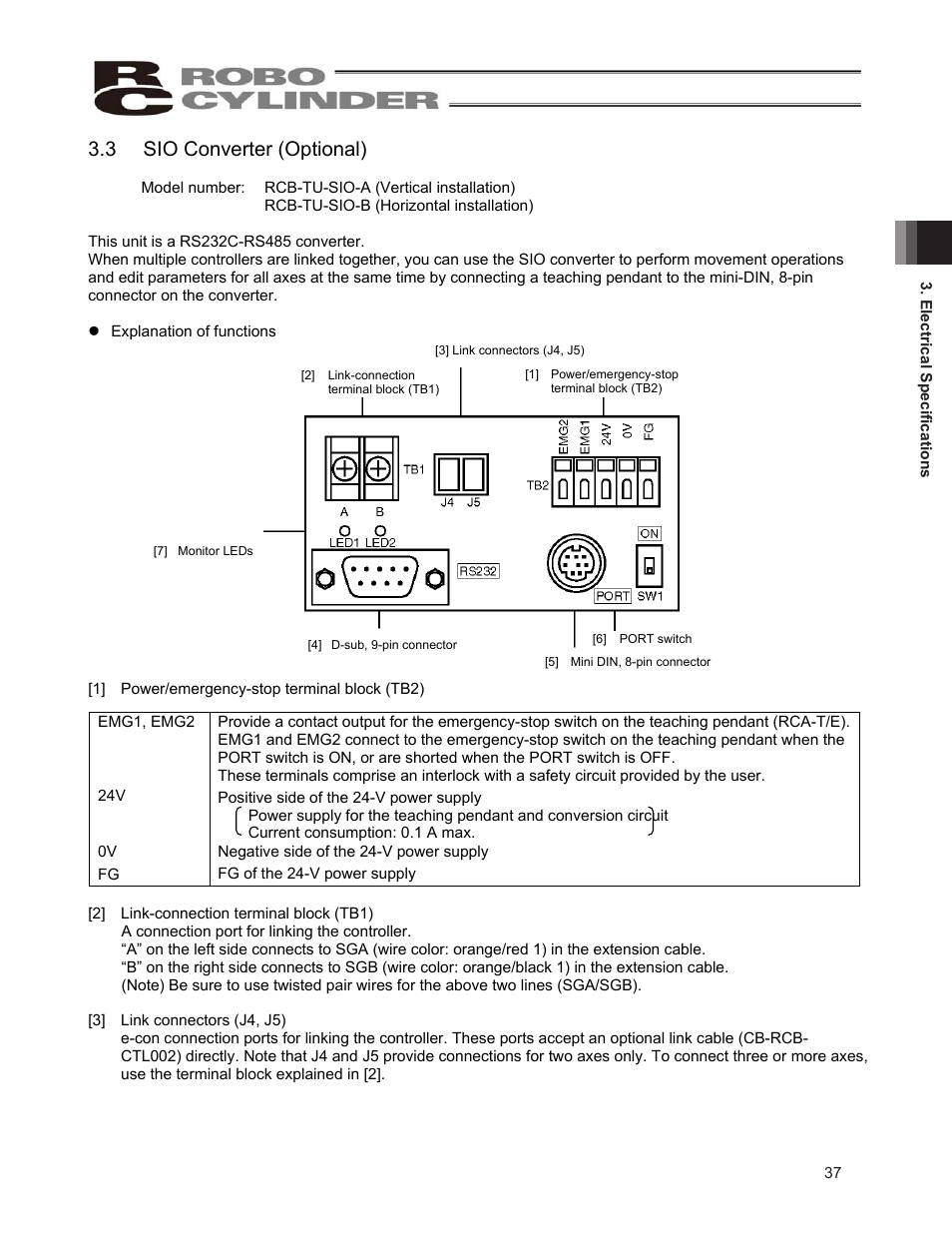 3 sio converter (optional) | IAI America ERC2 User Manual | Page 47 / 138