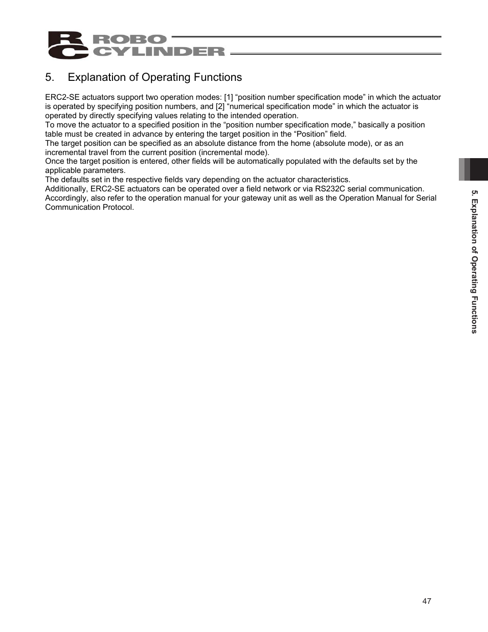 Explanation of operating functions | IAI America ERC2 User Manual | Page 57 / 138