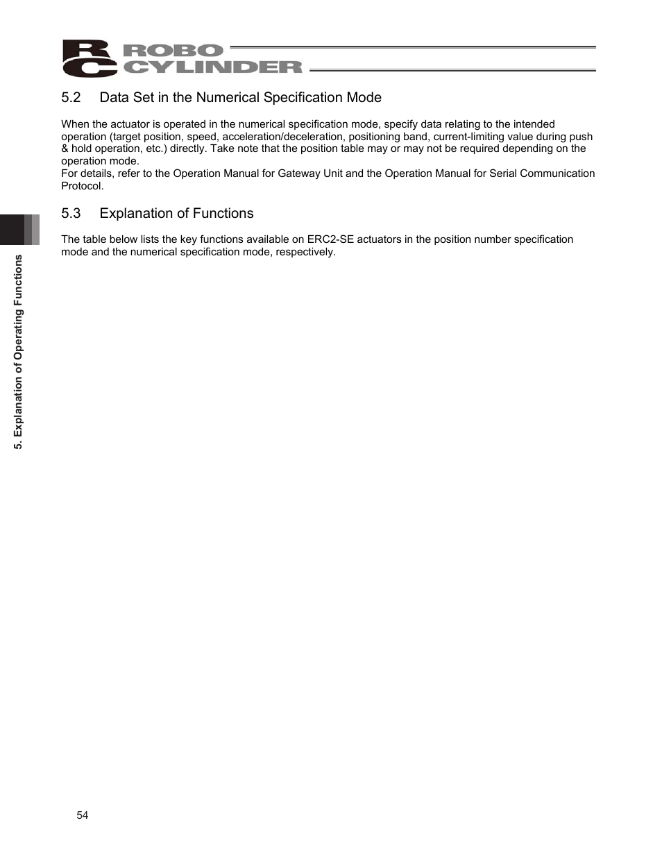 2 data set in the numerical specification mode, 3 explanation of functions | IAI America ERC2 User Manual | Page 64 / 138