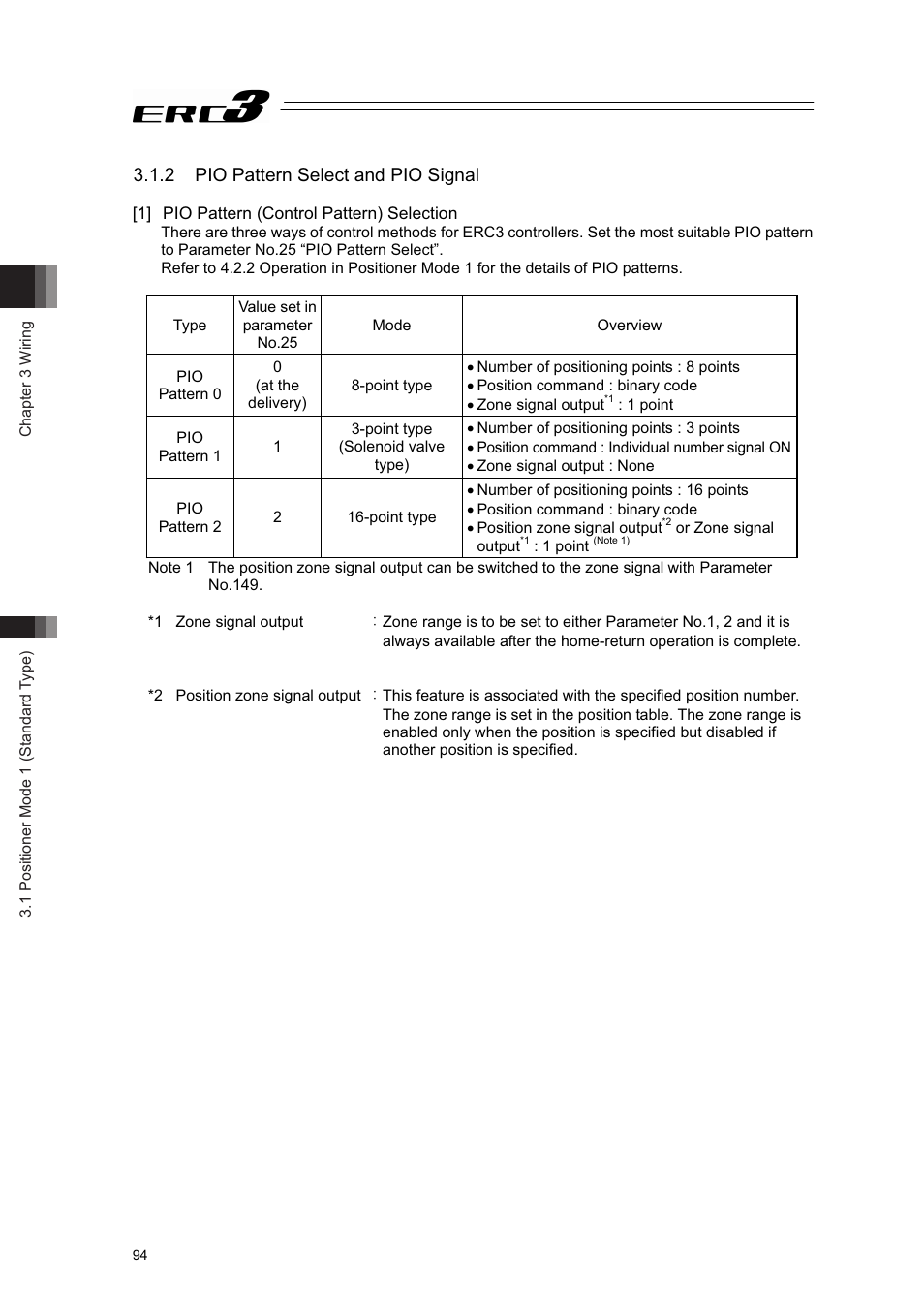 2 pio pattern select and pio signal, 1] pio pattern (control pattern) selection | IAI America ERC3 User Manual | Page 104 / 438