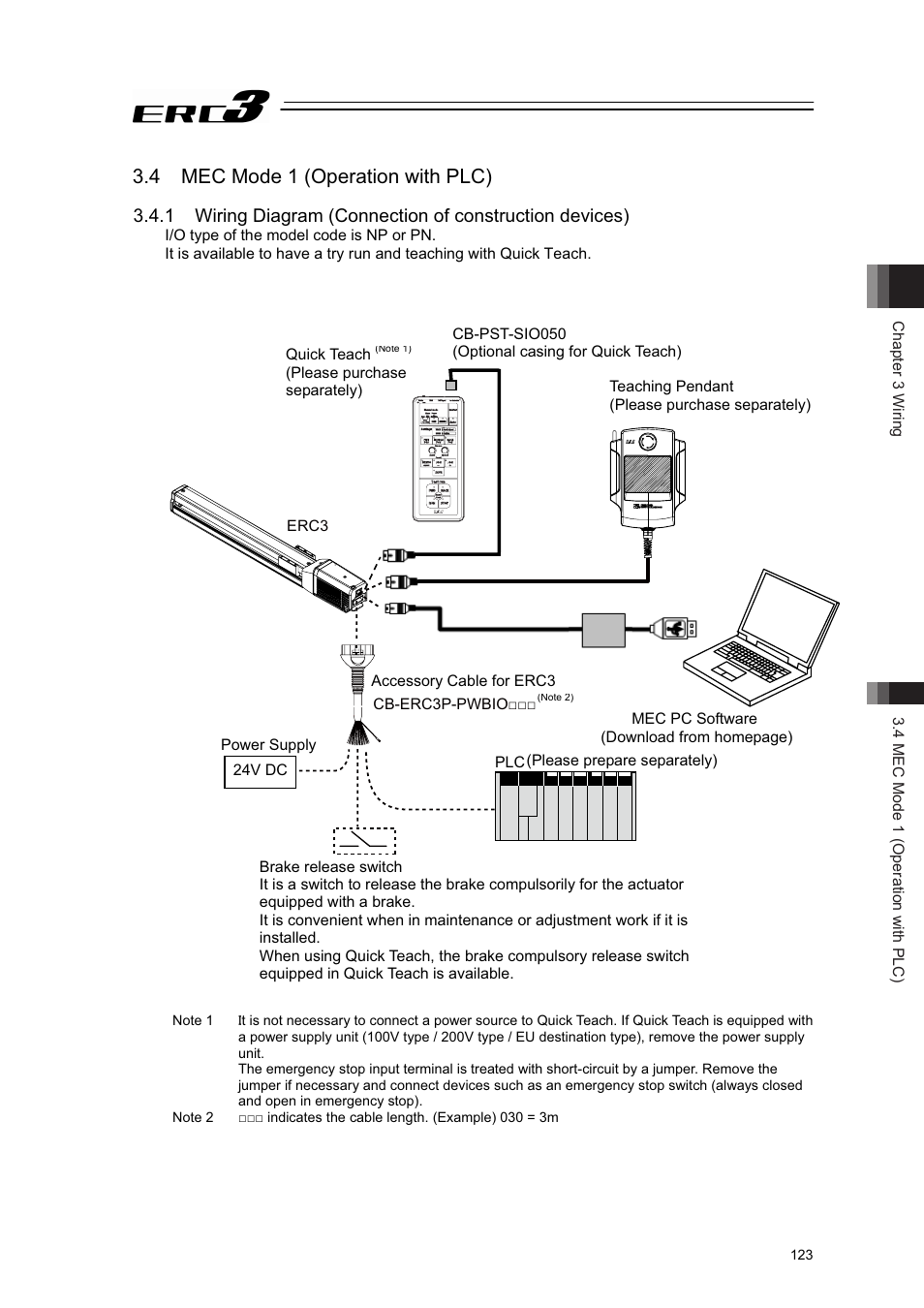 4 mec mode 1 (operation with plc) | IAI America ERC3 User Manual | Page 133 / 438