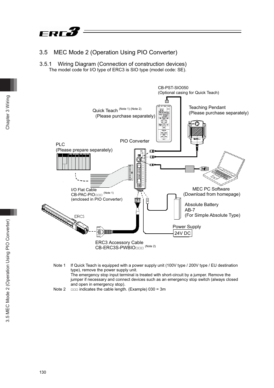 5 mec mode 2 (operation using pio converter) | IAI America ERC3 User Manual | Page 140 / 438